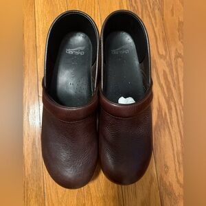 Dansko Brown Leather Slip-On Clogs